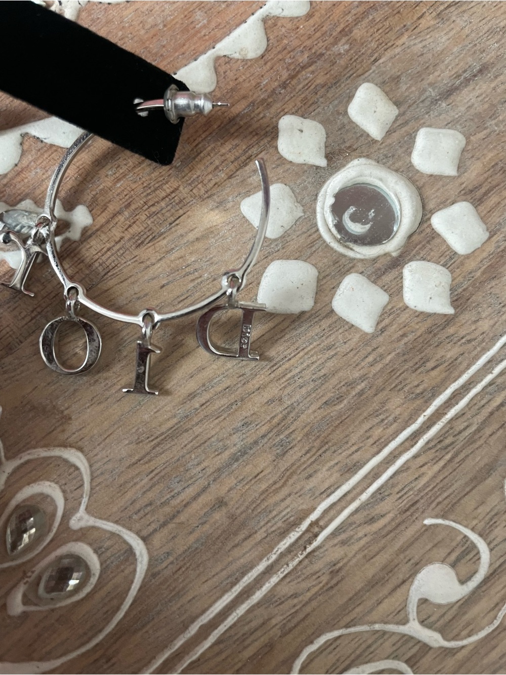Christian Dior Silver Hoop Earrings - Picture 5 of 6